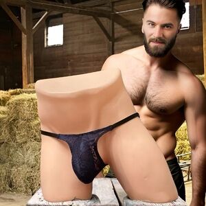 Mens Stretch Lace Bikini Style Manhood Pouch Low Waist Underwear